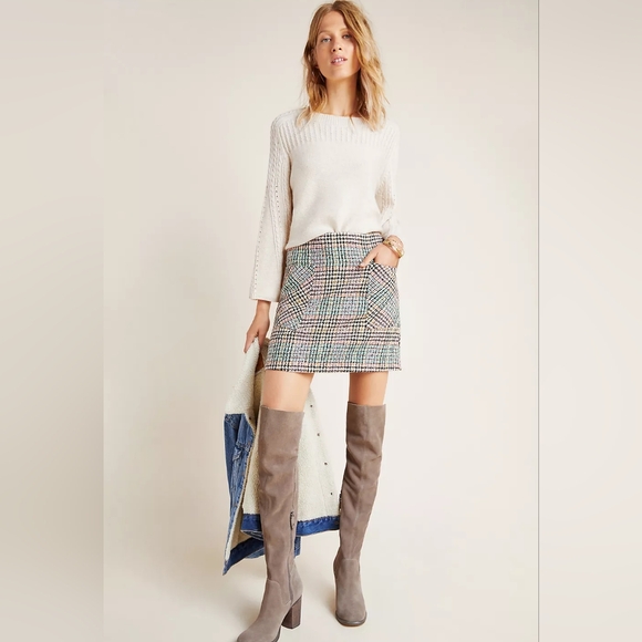 Anthropologie Maeve bijou plaid knit skirt - Picture 1 of 6